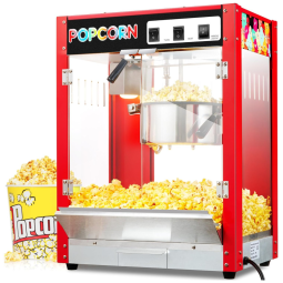 Pipoqueira Elétrica Faz até 11 kg de Pipoca com Panela de 226g e Portas de Vidro Temperado, 110V, Tsukiko, Vermelho