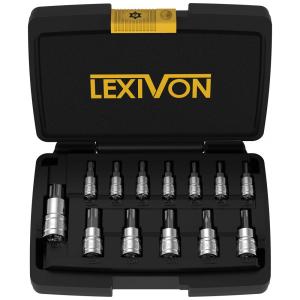 Conjunto de Soquetes Torx 13 Peças e Estojo, LEXIVON LX 146, Preto