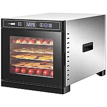 VIVOHOME Máquina Desidratadora de Alimentos, c, 6 bandejas, 600W, 110V, aço inoxidável