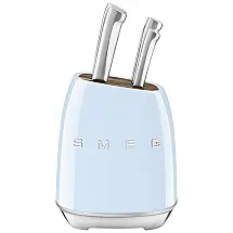 Conjunto de Facas com Bloco de Bancada 7 Peças, SMEG, Azul