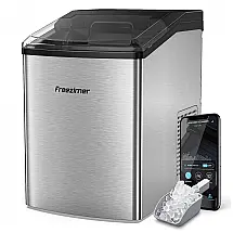 Máquina de Gelo até 18 kg em 24H Portátil com APP para Celular, 110V, Freezimer, Prata