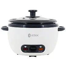 Mini Panela de Arroz Elétrica até 3 xícaras não Cozidas, 110V, ICOOK, Branca