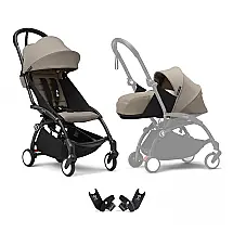 Carrinho de Bebê Stokke YOYO3 Preto/Taupe Dobra Rápida do Recém-Nascido à Criança