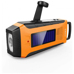 Rádio AM FM e NOAA 2000mAh Com Bateria Solar ou Manivela de Recarga USB Alarme SOS, ESKY 4330350790