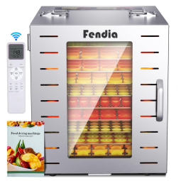Desidratador de Alimentos para Jerky com Controle Remoto, 10 Bandejas Grandes de Aço Inoxidável, 1000W Desidratador de Frutas, Fendia
