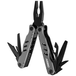 Alicate Multifuncional 11 em 1, Aço, AISINO, Preto
