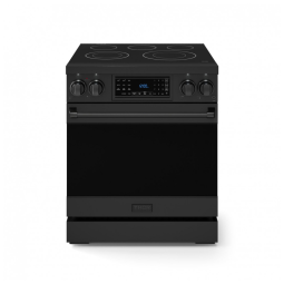 Fogão elétrico profissional 76cm Thor Kitchen Gordon Ramsay preto mesa vitrocerâmica painel touch basculante convecção 129L 220V