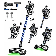 Aspirador de Pó Sem Fio OUYFHK Azul 45KPa 8 em 1 Leve Anti-Emaranhado 50 Minutos LED A27D 22.