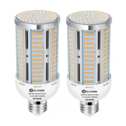 Pacote com 2 Lâmpadas de Milho LED de 50W - 6000 Lumens Super Brilhante - Branco Quente 3000K - Base E26/E27 - Iluminação