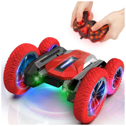 Carrinho de Controle Remoto Dupla Face 360 com 2 Baterias Recarregáveis, WSIYEN, Vermelho