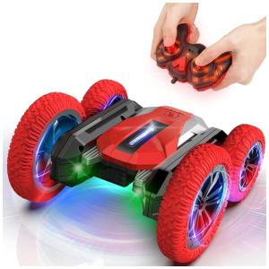 Carrinho de Controle Remoto Dupla Face 360 com 2 Baterias Recarregáveis, WSIYEN, Vermelho