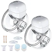 Bomba Tira Leite Dupla Portátil com 2 Modos e 5 Níveis Ultra Silenciosa 27, 24, Branca, CARER HEALTHCARE INCONTINENCE PREGNANCY, Branco