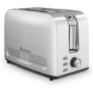Torradeira Elética 2 Fatias com 7 Níveis de Tostagem, Aço Inoxidável, 110V Runnatal, Prata
