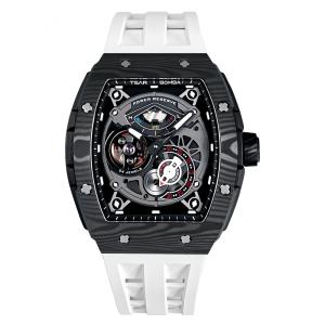 TSAR BOMBA Relógio Automático Masculino Luxuoso com Indicador de Reserva de Energia e Vidro de Safira