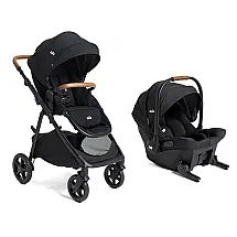 Cadeirinha Joie Ginger e Mint Latch Cinza-Escuro Sistema 4-em-1 com Carrinho Bebê a 22,7 kg