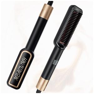 Escova Alisadora Seca e Modela com 5 Níveis de Temperatura, 110v, MBAGWMH Rotary switch Hair Straightening Irons, Preto