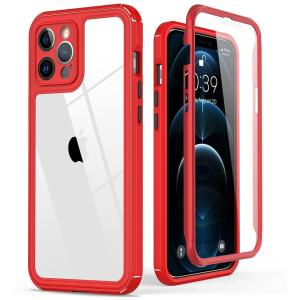Capinha Compatível com a va d com Vidro Temperado, KEYSTAR iPhone 12 Pro Max Case, Vermelho
