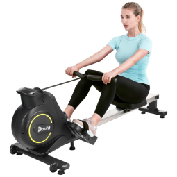 RM 01 Aparelho Remador Magnético com Bluetooth para Treino em Casa, DOUFIT, Preto