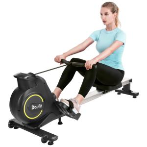 RM 01 Aparelho Remador Magnético com Bluetooth para Treino em Casa, DOUFIT, Preto