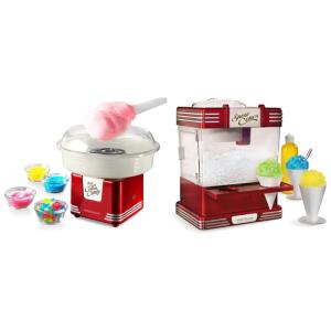 Nostalgia PCM425PNK Retrô Máquina de Algodão Doce Elétrica Profissional com 2 Cones reutilizáveis e 1 Colher, 110V, Rosa