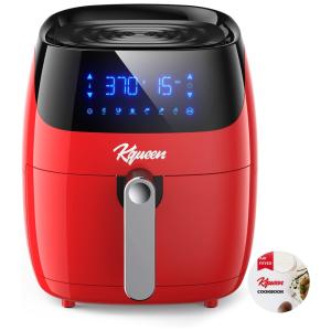 Air Fryer Fritadeira Elétrica 4L com Painel Digital, 1400W, 110V, KQUEEN, Vermelho