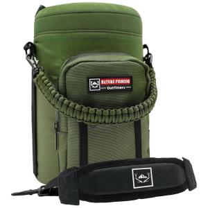 Bolsa Térmica para Garrafa 1L com Alça para Transporte e Bolsos, Garrafa não incluída, NATURE PIONEOR, Verde