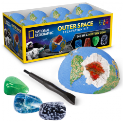 Conjunto de 24 Tijolos de Escavação Espaciais com Cristais Reais, Kit Educativo STEM para Crianças, Ferramentas Inclusas, Atividade de Sala