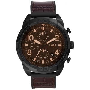 Relógio Masculino Analógico de Quartzo com Pulseira de Couro e Cronógrafo, Fossil FS5713, Marrom