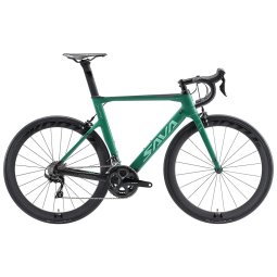SAVA HERD6.0 T800 Bicicleta para Corrida com Fibra de Carbono 700C com 22 Velocidades, Ultraleve, Verde