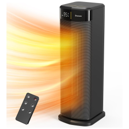 Aquecedor Elétrico com Controle Remoto, Temporizador 24H e Oscilação 90º, 110V 1500W, BREEZOME