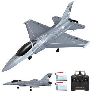 Avião de Controle Remoto F16, 2.4G Design 4CH, Idade Recomendada 14, VOLANTEXRC, Cinza