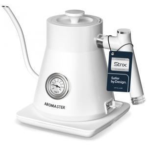 Chaleira Elétrica 800mL em Aço Inoxidável com Termômetro Embutido, 110V 1200W, Aromaster, Branca
