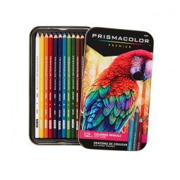 Lápis de Cor Prismacolor Premier, Soft Core, Adult Coloring, Jogo com 12 Cores Sortidas