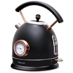 Rasonic Chaleira Elétrica Retrô Inox 1,8L, 1500W, Silenciosa, Termômetro, Desligamento Automático e Proteção Anti-Evaporação