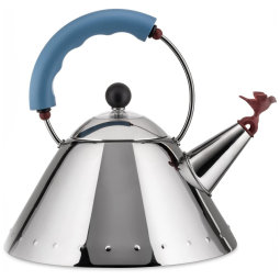 Chaleira 1.5L com Apito e Cabo ergonômico, Aço Inoxidável, ALESSI 9093, Azul