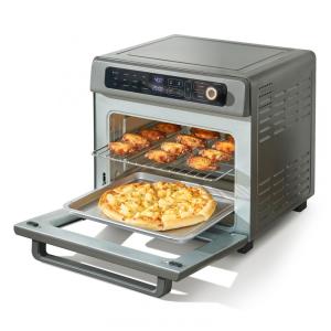 Forno Elétrico de Aço Inoxidável com 12 Modos de Cozimento, Capacidade de 25L, Desligamento Automático e Controle Digital, 110V 1700W