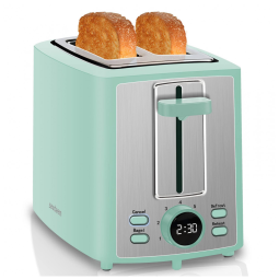 Torradeira Elétrica 2 Fatias com 7 Níveis de Tostagem e Visor LCD, 110V 900W, SEEDEEM, Azul