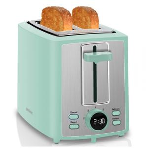 Torradeira Elétrica 2 Fatias com 7 Níveis de Tostagem e Visor LCD, 110V 900W, SEEDEEM, Azul