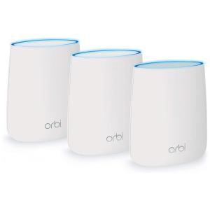 Orbi Roteador Wi Fi Mesh Banda Tripla 2.2Gbps Área 557 m2 3 Unid, NETGEAR RBK23 100NAS, Branco