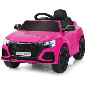 Carro Elétrico Infantil Audi Q8 Costzon a Bateria 12V e 1Assento com 3 Velocidades e Luzes LED, Rosa