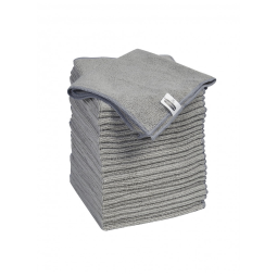 Pano de Limpeza de Microfibra Anti Arranhões, Lavável e Reutilizável, 24 UN, Rubbermaid, Cinza