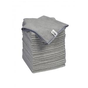 Pano de Limpeza de Microfibra Anti Arranhões, Lavável e Reutilizável, 24 UN, Rubbermaid, Cinza