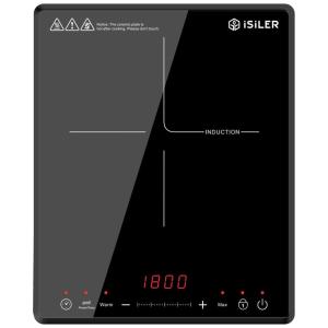 Cooktop Elétrico de Indução Portátil com Timer, Ideal para Acampamento, 110V 1800W, ISILER, Preto
