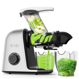 Extrator de Suco Lento COZII, 9 cm de Boca, Ideal para Frutas e Vegetais, Limpeza Fácil, Motor Silencioso, Alto Rendimento de 1200 ml - Modo