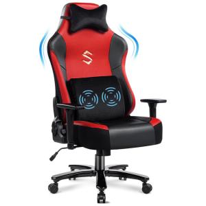 FANTASYLAB Cadeira de Escritório Gamer Reclinável e Ergonômica com Apoio de Lombar, Vermelha