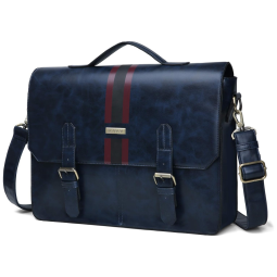 Bolsa Pasta Mala Couro PU Computador com Bolso Traseiro 15.6pol, 39.62cm, ECOSUSI