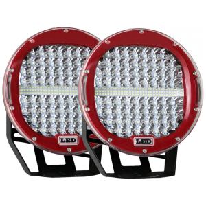 Farol de Milha LED Off Road com 30000 Lúmens e Luz Branca IP68 12V 24V, 384W, 2Un, LightsGoGo, Vermelho