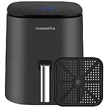 Fritadeira Elétrica AirFryer 12 em 1, 5,8L com Painel Digital e Cesto Antiaderente, 110V 1500W, Ceamorfco, Preta