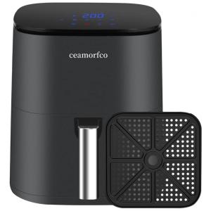 Fritadeira Elétrica AirFryer 12 em 1, 5,8L com Painel Digital e Cesto Antiaderente, 110V 1500W, Ceamorfco, Preta