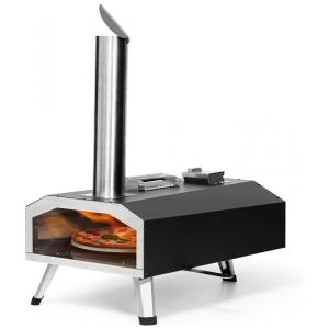 Forno de Pizza a Gás Portátil com Casca de Pizza, Bolsa de Transporte e Pedra de Pizza Rotativa, OUTFINE, Preto